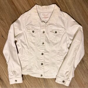 Women’s White Denim Jacket - Classic Button-Up